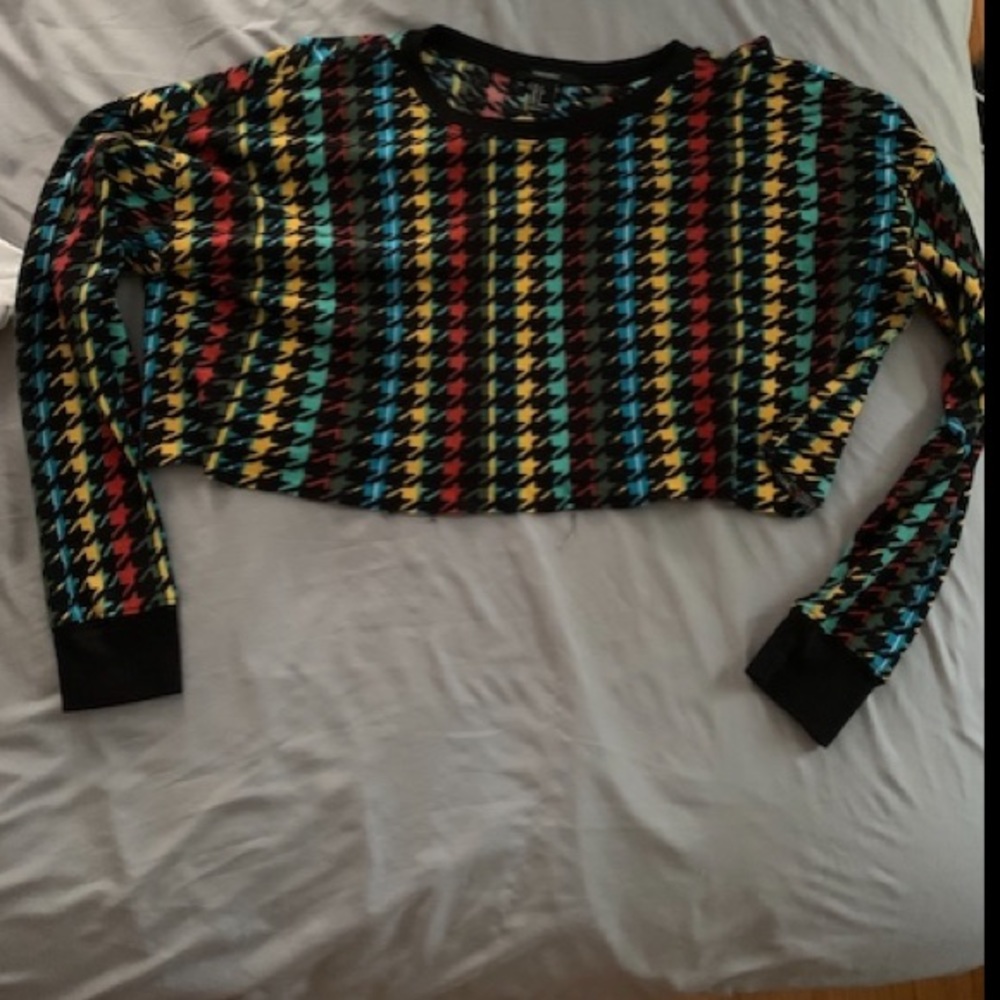 rainbow cropped sweater